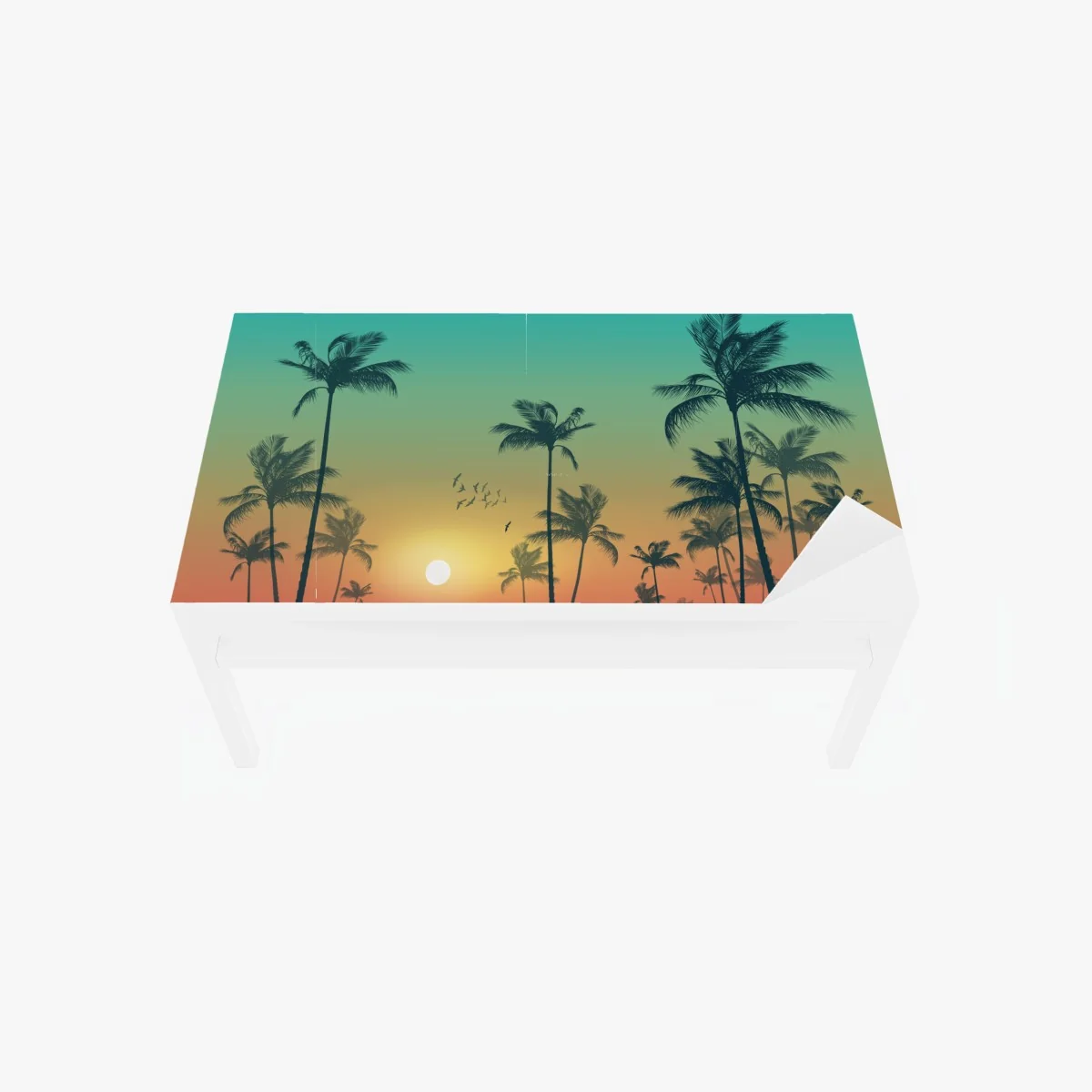 Tischaufkleber und Schreibtischaufkleber tropischer sonnenuntergang mit palmensilhouetten – Wallnifity® Tischaufkleber und Schreibtischaufkleber tropischer sonnenuntergang mit palmensilhouetten – Wallnifity®