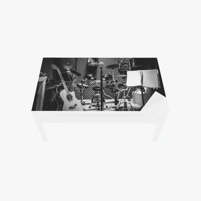 Tischaufkleber und Schreibtischaufkleber monochromes musikstudio