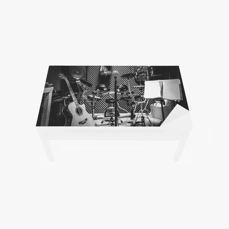 Tischaufkleber und Schreibtischaufkleber monochromes musikstudio