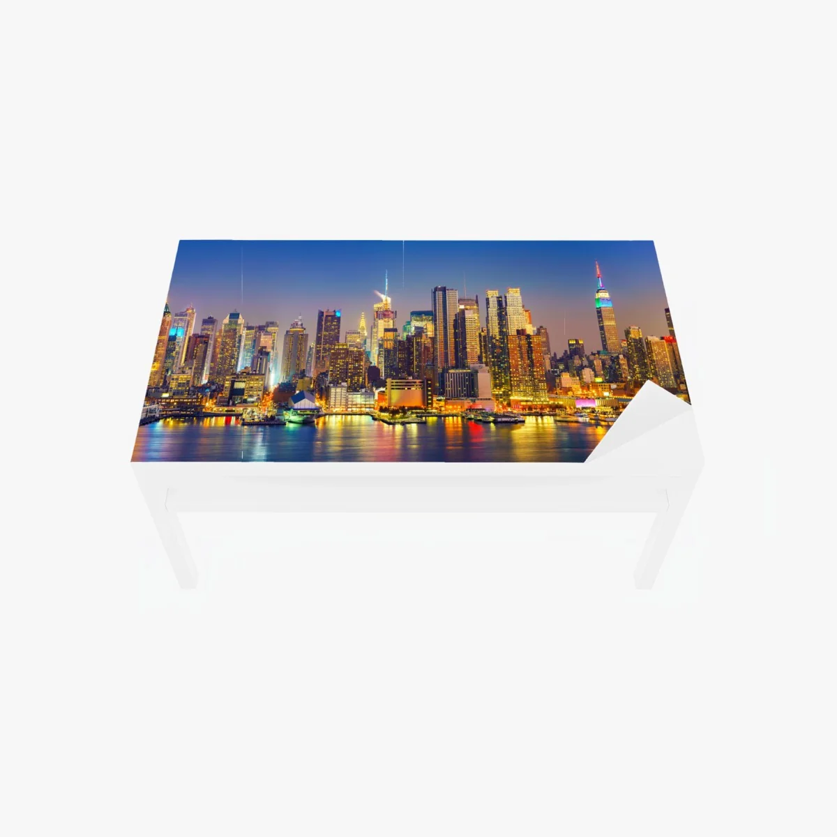 Tischaufkleber und Schreibtischaufkleber Manhattan skyline bei dämmerung – Wallnifity®