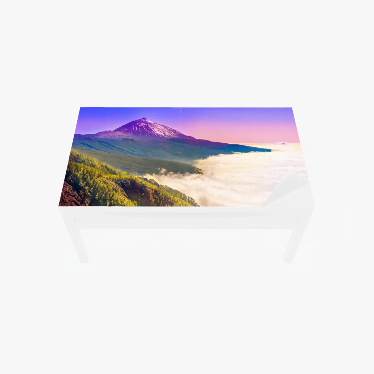 Tischaufkleber und Schreibtischaufkleber vulkanischer gipfel Teide über einem meer aus wolken – Wallnifity®