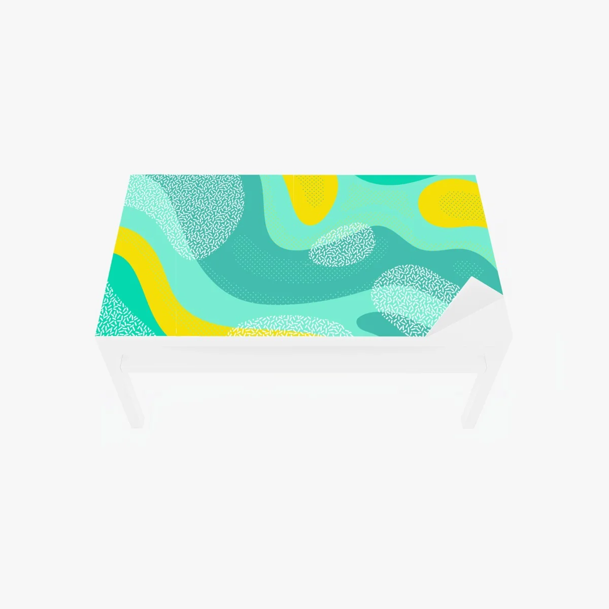 Tischaufkleber und Schreibtischaufkleber türkis-gelbes abstraktes muster – Wallnifity® Tischaufkleber und Schreibtischaufkleber türkis-gelbes abstraktes muster – Wallnifity®