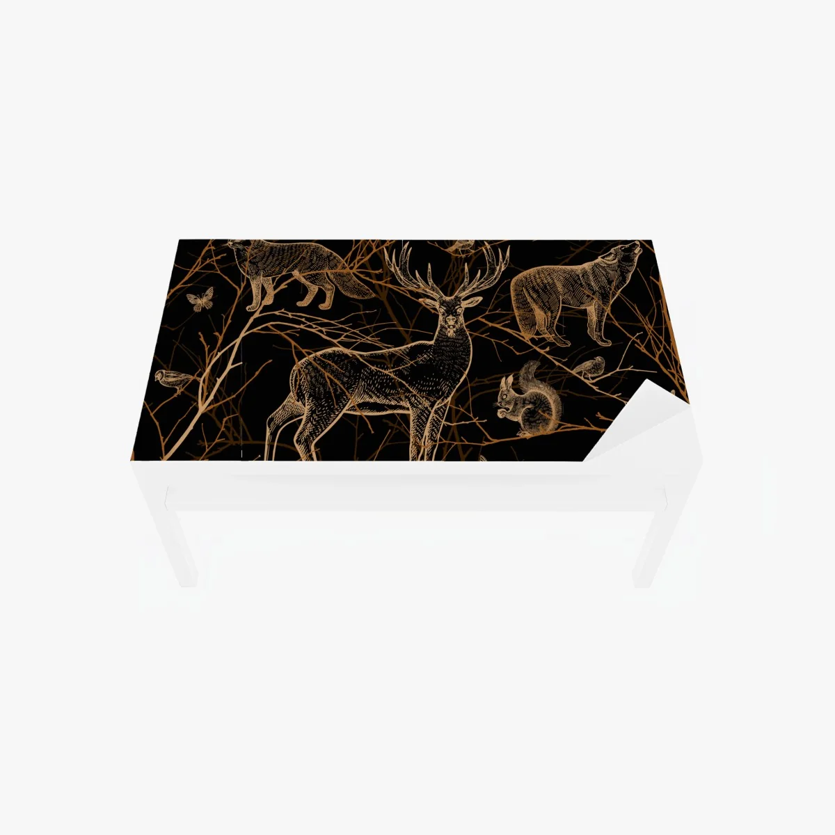 Tischaufkleber und Schreibtischaufkleber goldene waldtiere auf schwarzem hintergrund – Wallnifity® Tischaufkleber und Schreibtischaufkleber goldene waldtiere auf schwarzem hintergrund – Wallnifity®