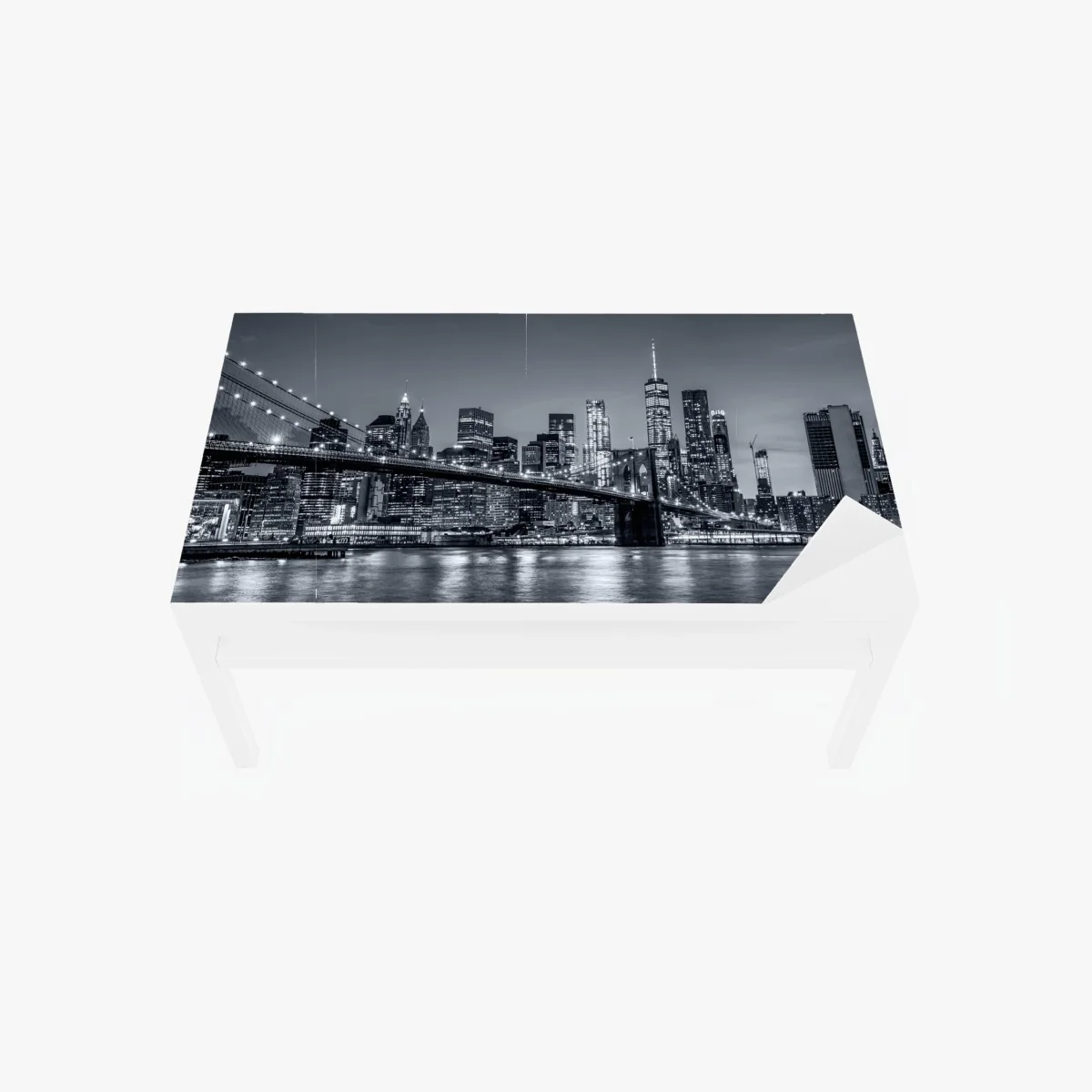 Tischaufkleber und Schreibtischaufkleber New York skyline bei nacht – Wallnifity®