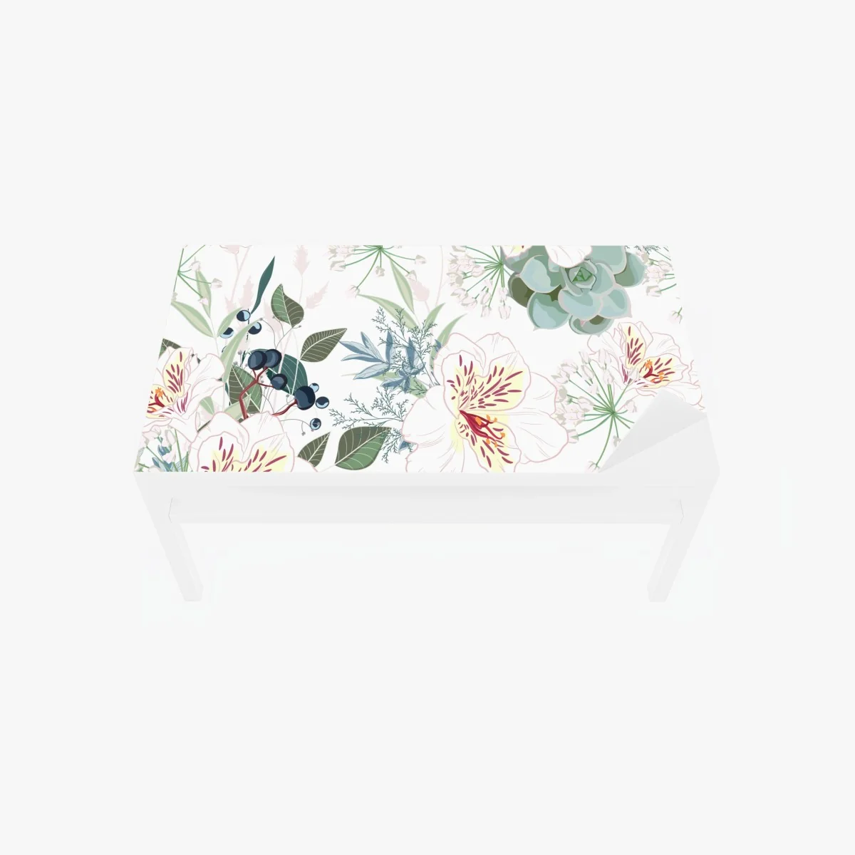 Tischaufkleber und Schreibtischaufkleber zartes pastell blumenmuster – Wallnifity®