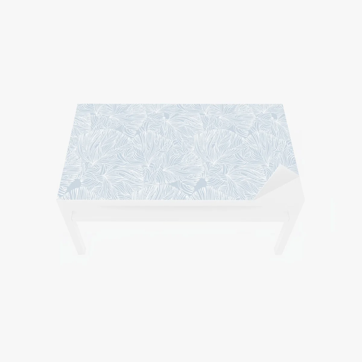 Tischaufkleber und Schreibtischaufkleber sanftes blaues botanisches muster – Wallnifity®