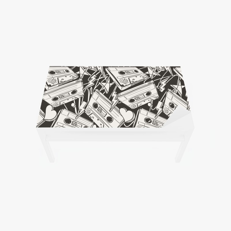 Tischaufkleber und Schreibtischaufkleber vintage kassettenmuster