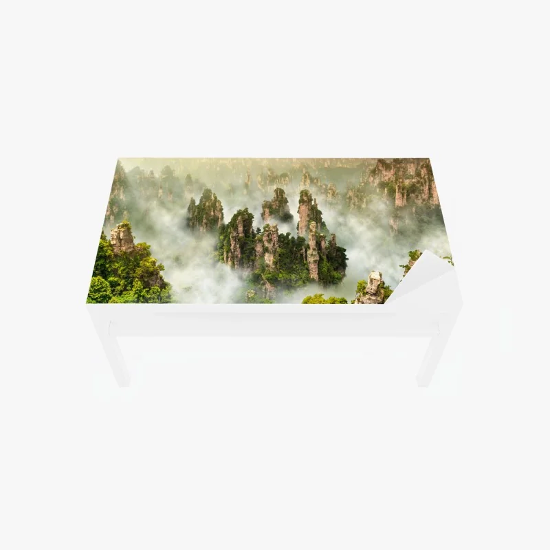 Tischaufkleber und Schreibtischaufkleber lebendige abstrakte gesichter mit katze und vogel – Wallnifity®