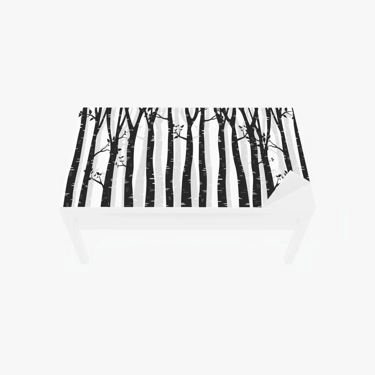 Tischaufkleber und Schreibtischaufkleber monochromatischer birkenwald – Wallnifity® Tischaufkleber und Schreibtischaufkleber monochromatischer birkenwald – Wallnifity®