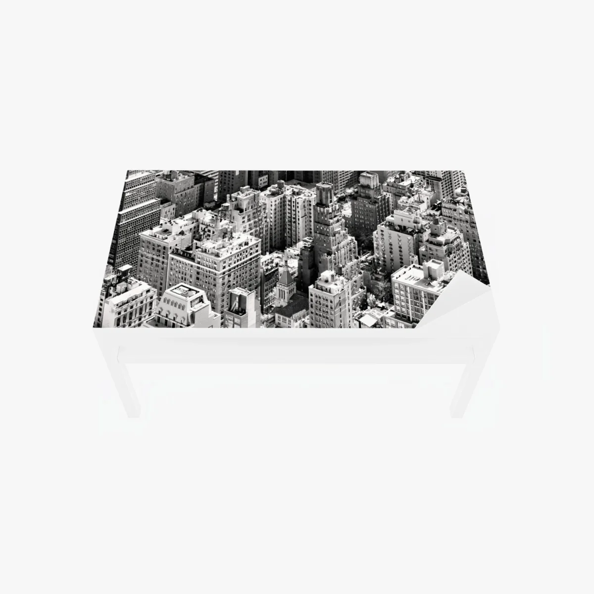 Tischaufkleber und Schreibtischaufkleber Manhattan luftaufnahme skyline in monochrom – Wallnifity®