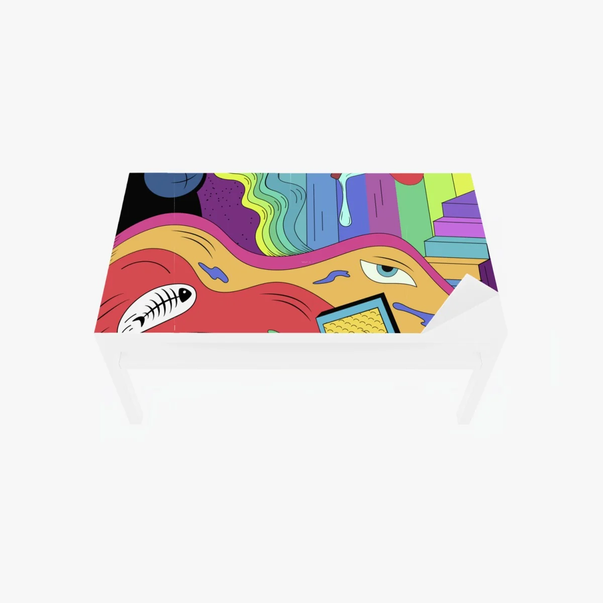 Tischaufkleber und Schreibtischaufkleber psychedelische pop-art traumlandschaft – Wallnifity® Tischaufkleber und Schreibtischaufkleber psychedelische pop-art traumlandschaft – Wallnifity®