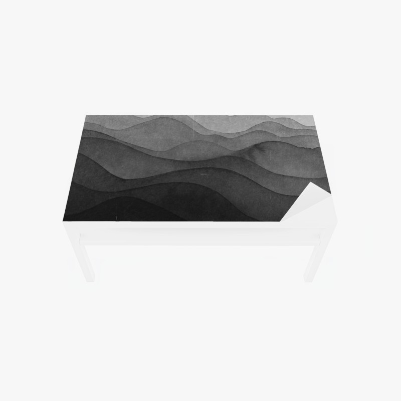 Tischaufkleber und Schreibtischaufkleber monochrome geschichtete berge