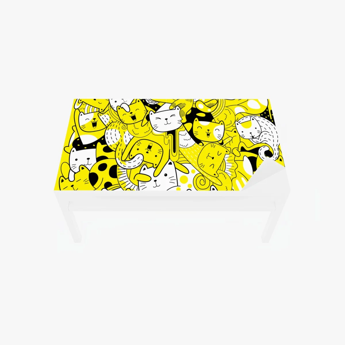 Tischaufkleber und Schreibtischaufkleber verspielte gelbe katzen-collage – Wallnifity® Tischaufkleber und Schreibtischaufkleber verspielte gelbe katzen-collage – Wallnifity®