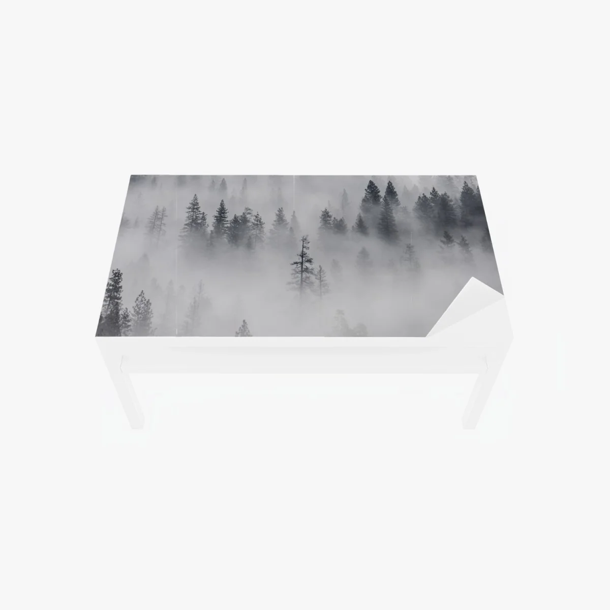 Tischaufkleber und Schreibtischaufkleber nebeliger kiefernwald – Wallnifity® Tischaufkleber und Schreibtischaufkleber nebeliger kiefernwald – Wallnifity®