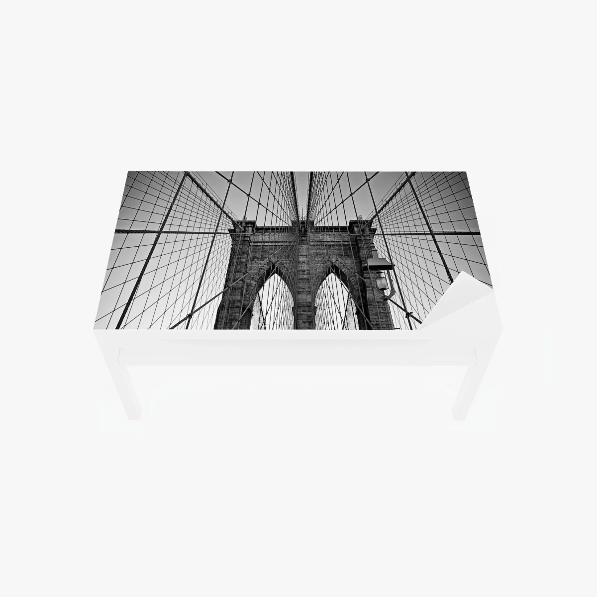 Tischaufkleber und Schreibtischaufkleber symmetrische hängebrücke in schwarzweiß – Wallnifity® Tischaufkleber und Schreibtischaufkleber symmetrische hängebrücke in schwarzweiß – Wallnifity®