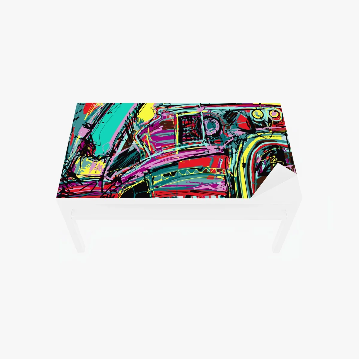 Tischaufkleber und Schreibtischaufkleber lebhafte türkis abstrakte autokomposition – Wallnifity® Tischaufkleber und Schreibtischaufkleber lebhafte türkis abstrakte autokomposition – Wallnifity®