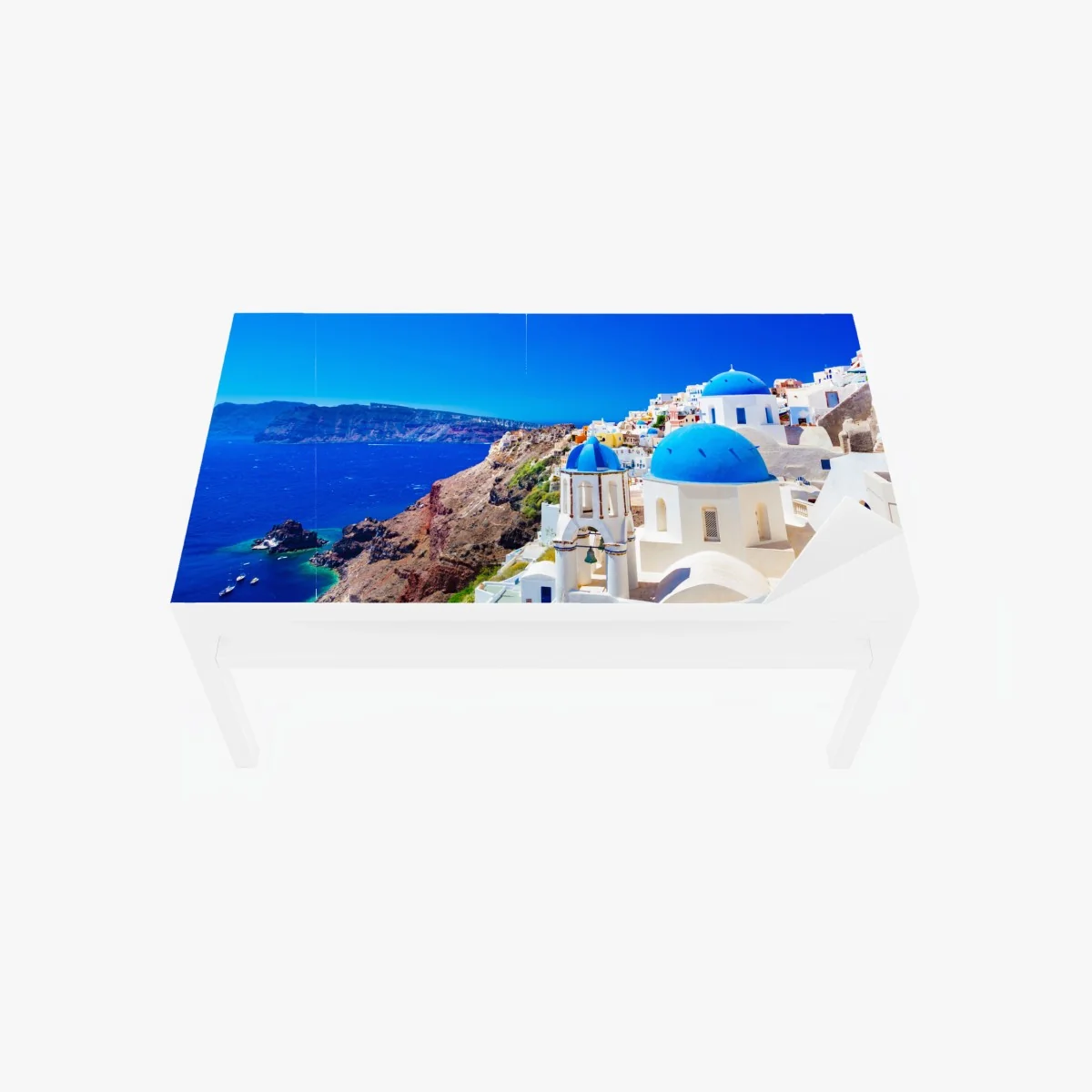 Tischaufkleber und Schreibtischaufkleber Santorini blaue kuppeln über dem Ägäischen Meer – Wallnifity® Tischaufkleber und Schreibtischaufkleber Santorini blaue kuppeln über dem Ägäischen Meer – Wallnifity®