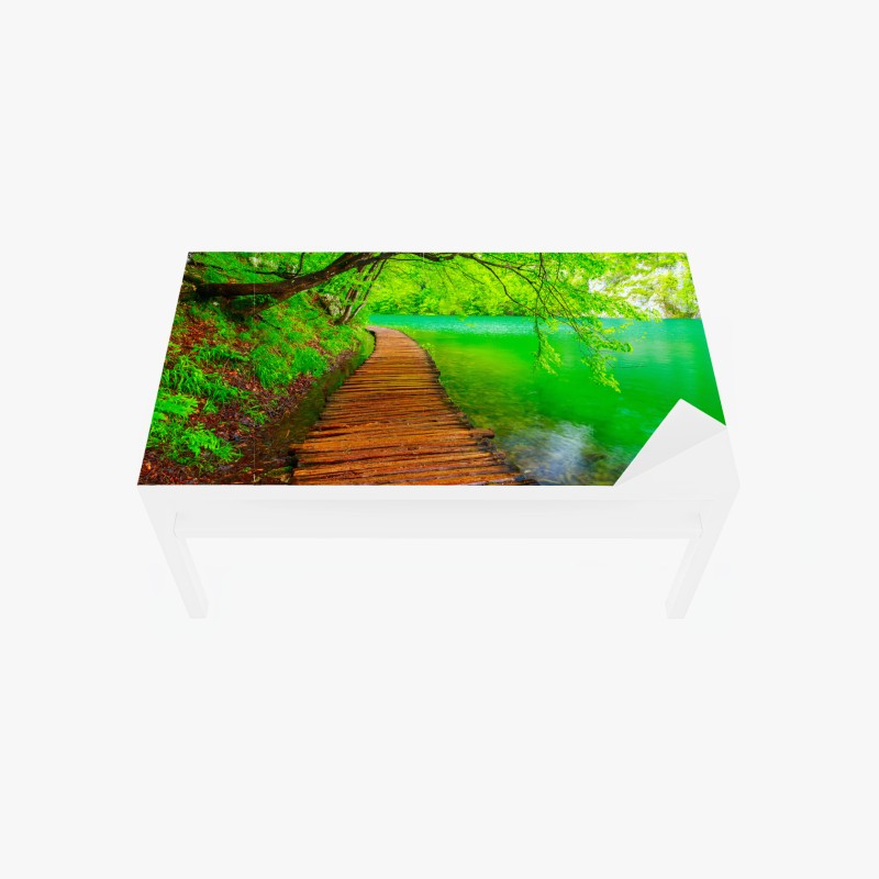 Tischaufkleber und Schreibtischaufkleber marineblau-beige ornament – Wallnifity®