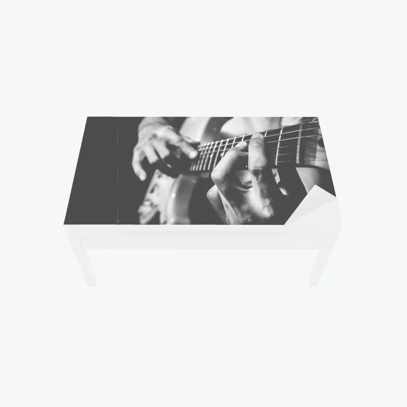 Tischaufkleber und Schreibtischaufkleber monochrome gitarre nahaufnahme