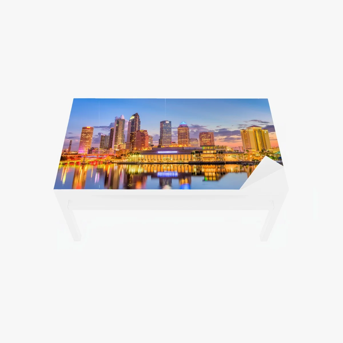Tischaufkleber und Schreibtischaufkleber Tampa skyline bei dämmerung – Wallnifity® Tischaufkleber und Schreibtischaufkleber Tampa skyline bei dämmerung – Wallnifity®