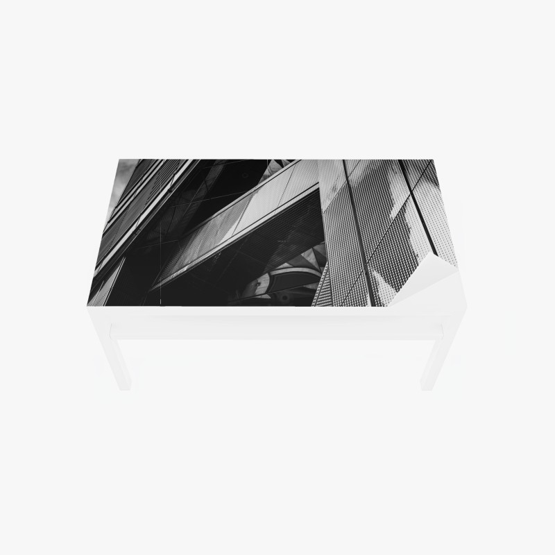 Tischaufkleber und Schreibtischaufkleber geometrische moderne fassade in schwarzweiß