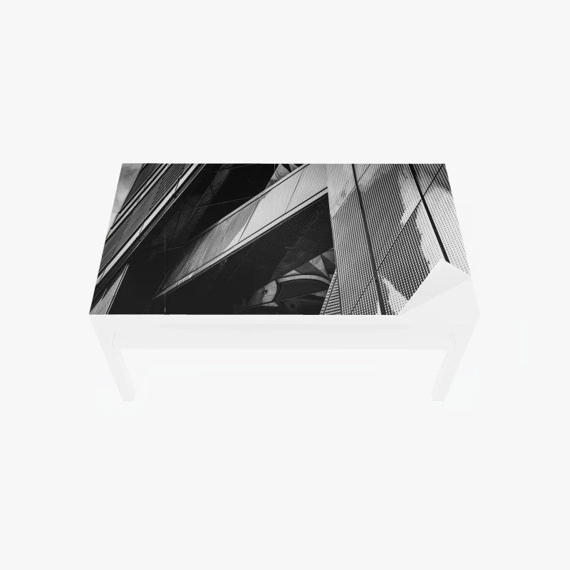 Tischaufkleber und Schreibtischaufkleber geometrische moderne fassade in schwarzweiß