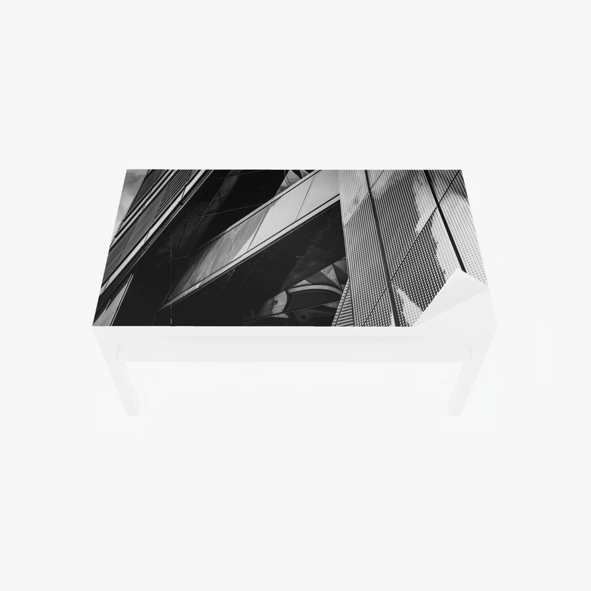 Tischaufkleber und Schreibtischaufkleber geometrische moderne fassade in schwarzweiß – Wallnifity® Tischaufkleber und Schreibtischaufkleber geometrische moderne fassade in schwarzweiß – Wallnifity®