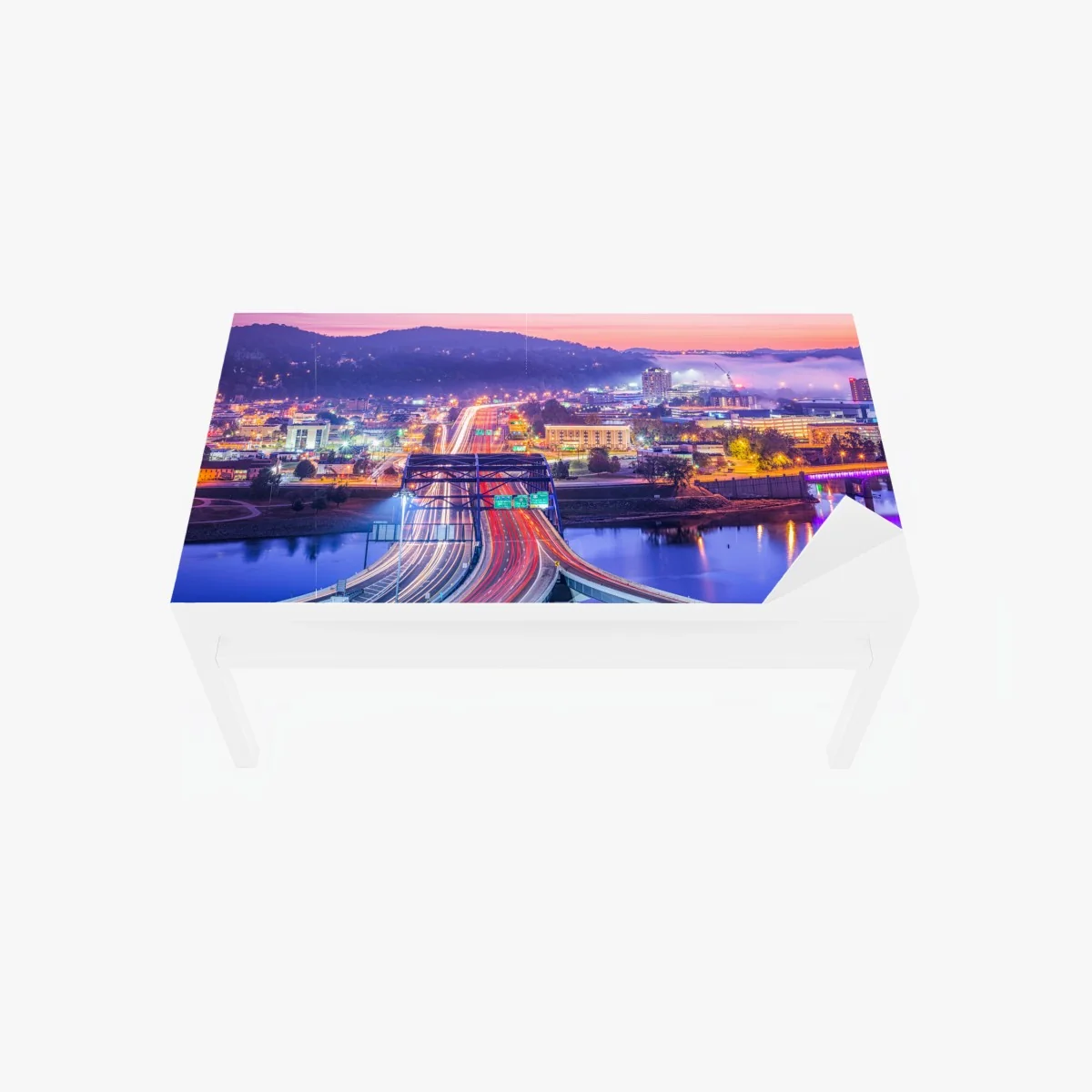 Tischaufkleber und Schreibtischaufkleber Charleston skyline bei dämmerung – Wallnifity® Tischaufkleber und Schreibtischaufkleber Charleston skyline bei dämmerung – Wallnifity®