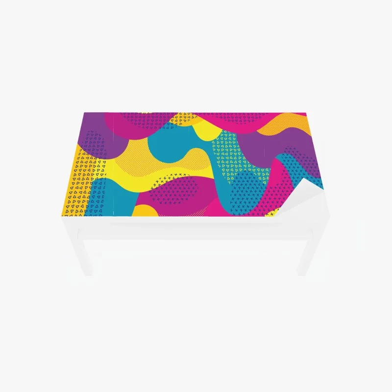 Tischaufkleber und Schreibtischaufkleber leuchtendes abstraktes wellenmuster