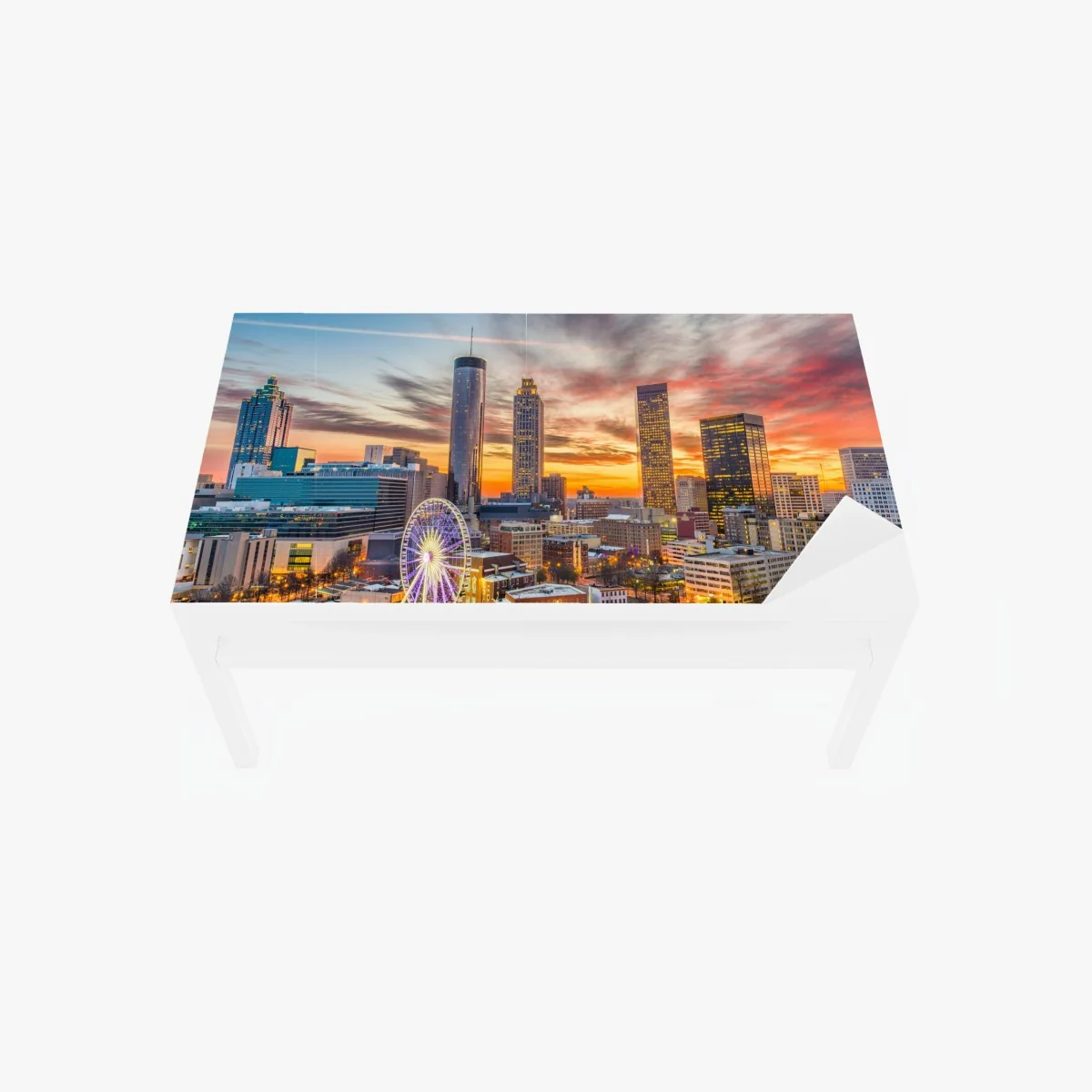 Tischaufkleber und Schreibtischaufkleber Atlanta skyline bei sonnenuntergang – Wallnifity® Tischaufkleber und Schreibtischaufkleber Atlanta skyline bei sonnenuntergang – Wallnifity®