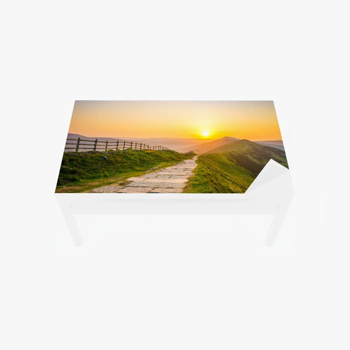 Tischaufkleber und Schreibtischaufkleber sonnenbeschienener gebirgskamm bei sonnenaufgang – Wallnifity® Tischaufkleber und Schreibtischaufkleber sonnenbeschienener gebirgskamm bei sonnenaufgang – Wallnifity®