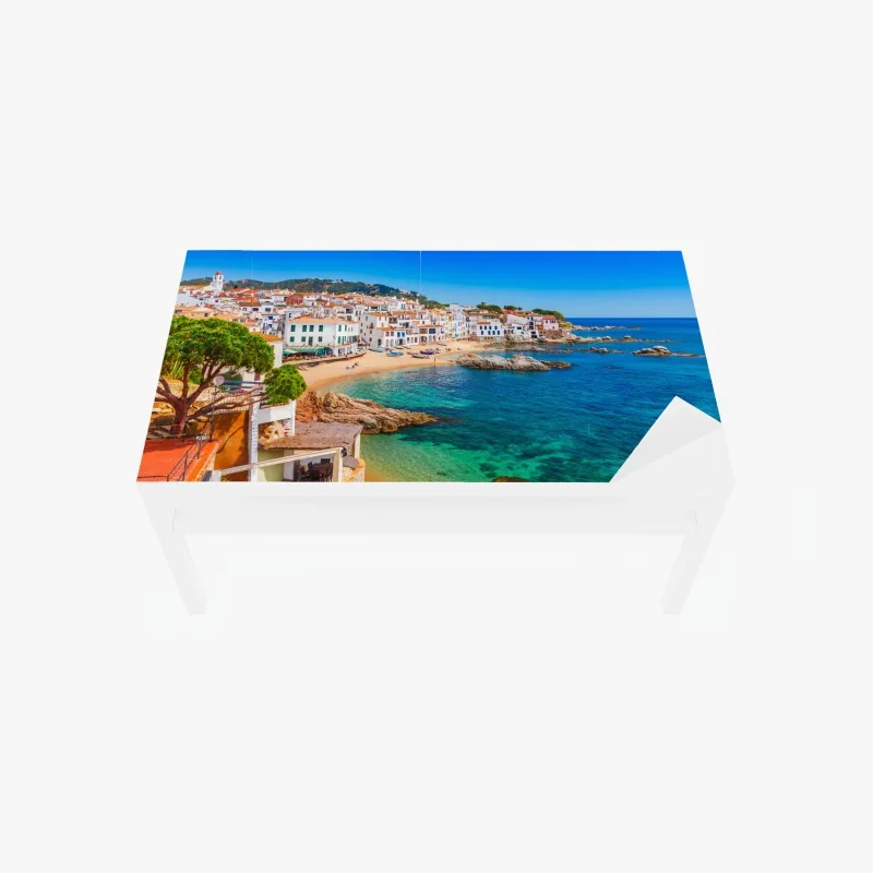 Tischaufkleber und Schreibtischaufkleber sonniges mediterranes küstendorf