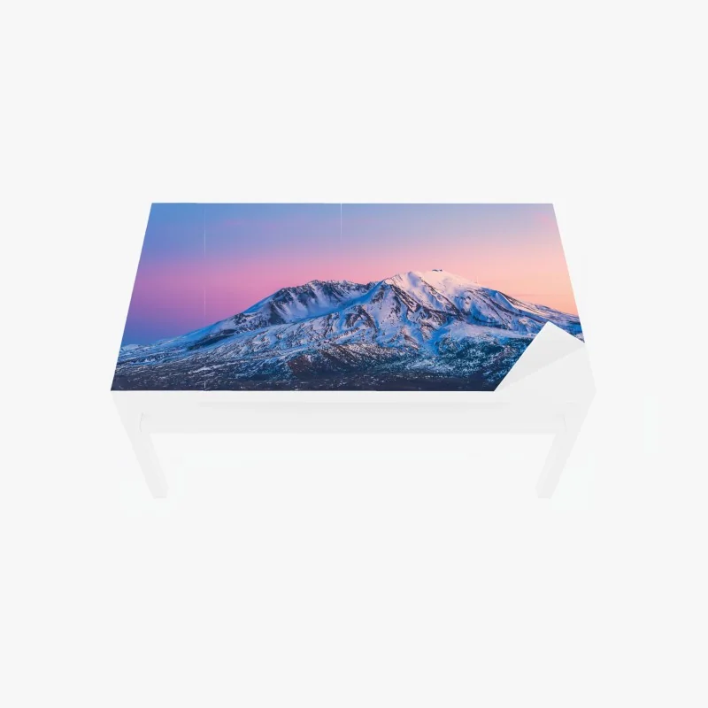 Tischaufkleber und Schreibtischaufkleber sonnenuntergang über Mount St. Helens im winter