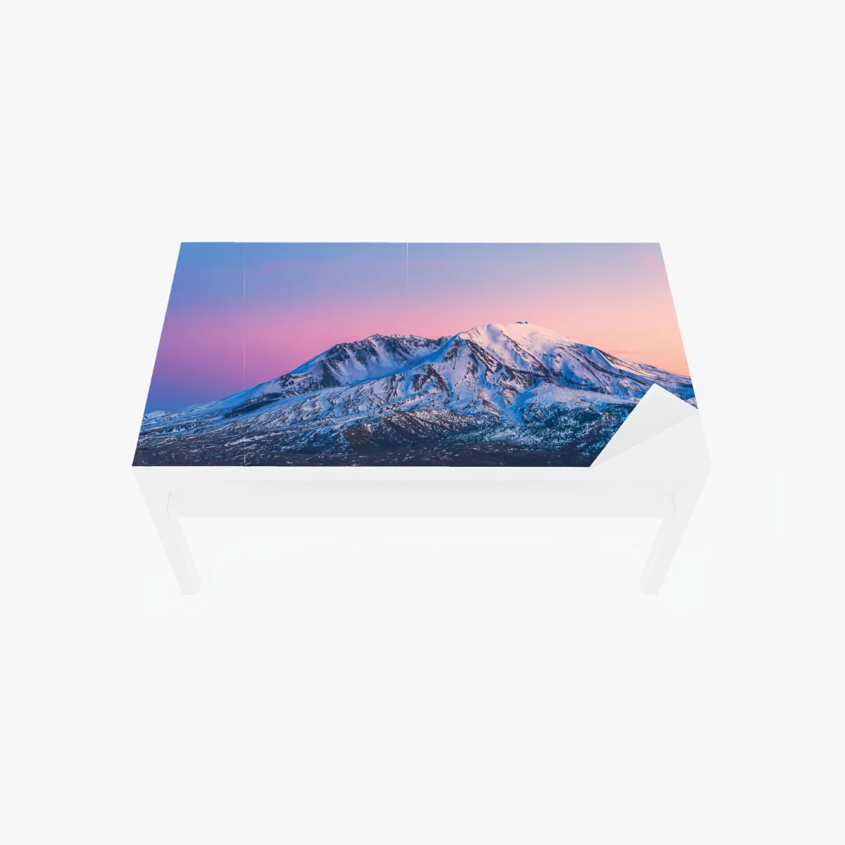 Tischaufkleber und Schreibtischaufkleber sonnenuntergang über Mount St. Helens im winter – Wallnifity®