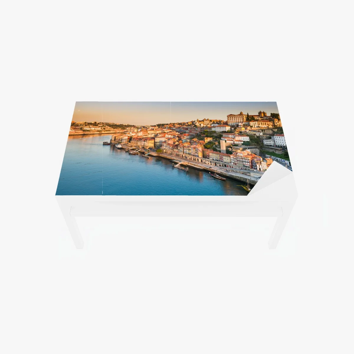 Tischaufkleber und Schreibtischaufkleber sonnige Porto ufer-skyline im goldenen licht – Wallnifity® Tischaufkleber und Schreibtischaufkleber sonnige Porto ufer-skyline im goldenen licht – Wallnifity®