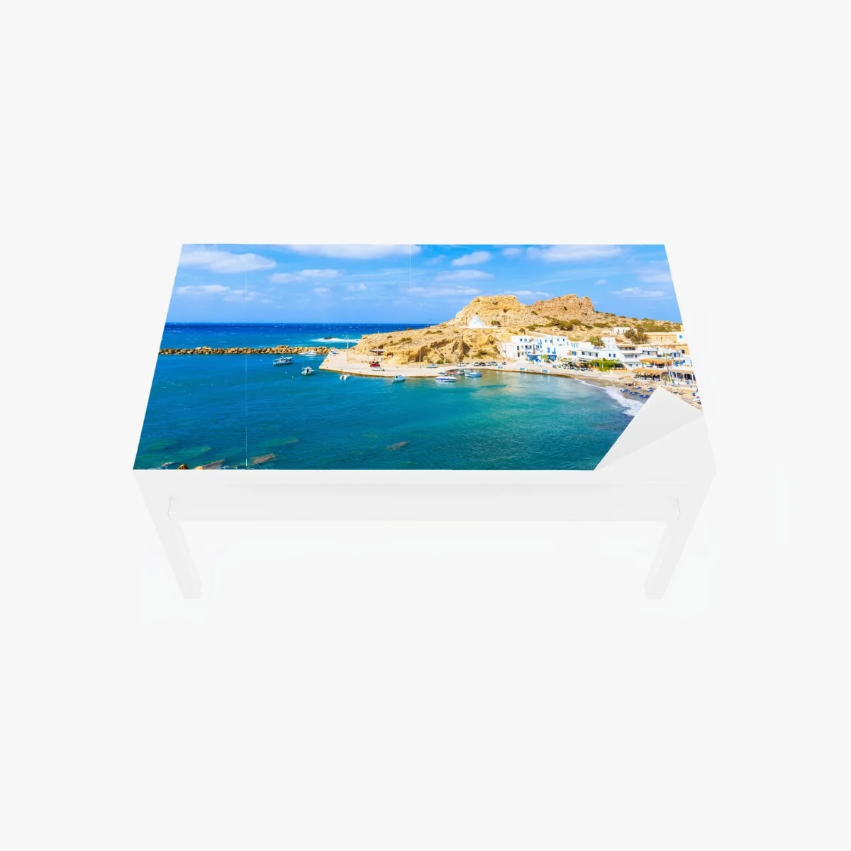 Tischaufkleber und Schreibtischaufkleber sonniger hafen Finiki an der Küste von Karpathos – Wallnifity® Tischaufkleber und Schreibtischaufkleber sonniger hafen Finiki an der Küste von Karpathos – Wallnifity®
