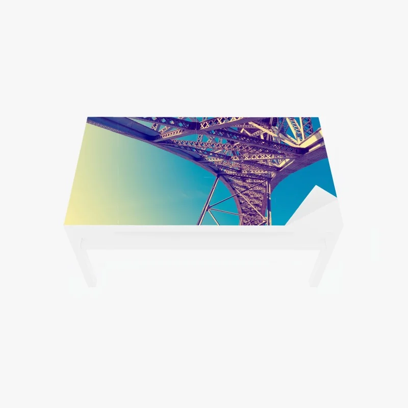 Tischaufkleber und Schreibtischaufkleber abstrakte stahlbrücke in perspektive