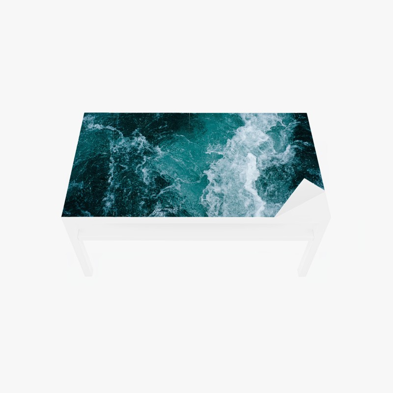 Tischaufkleber und Schreibtischaufkleber nahtloses blaues wirbelmuster – Wallnifity®