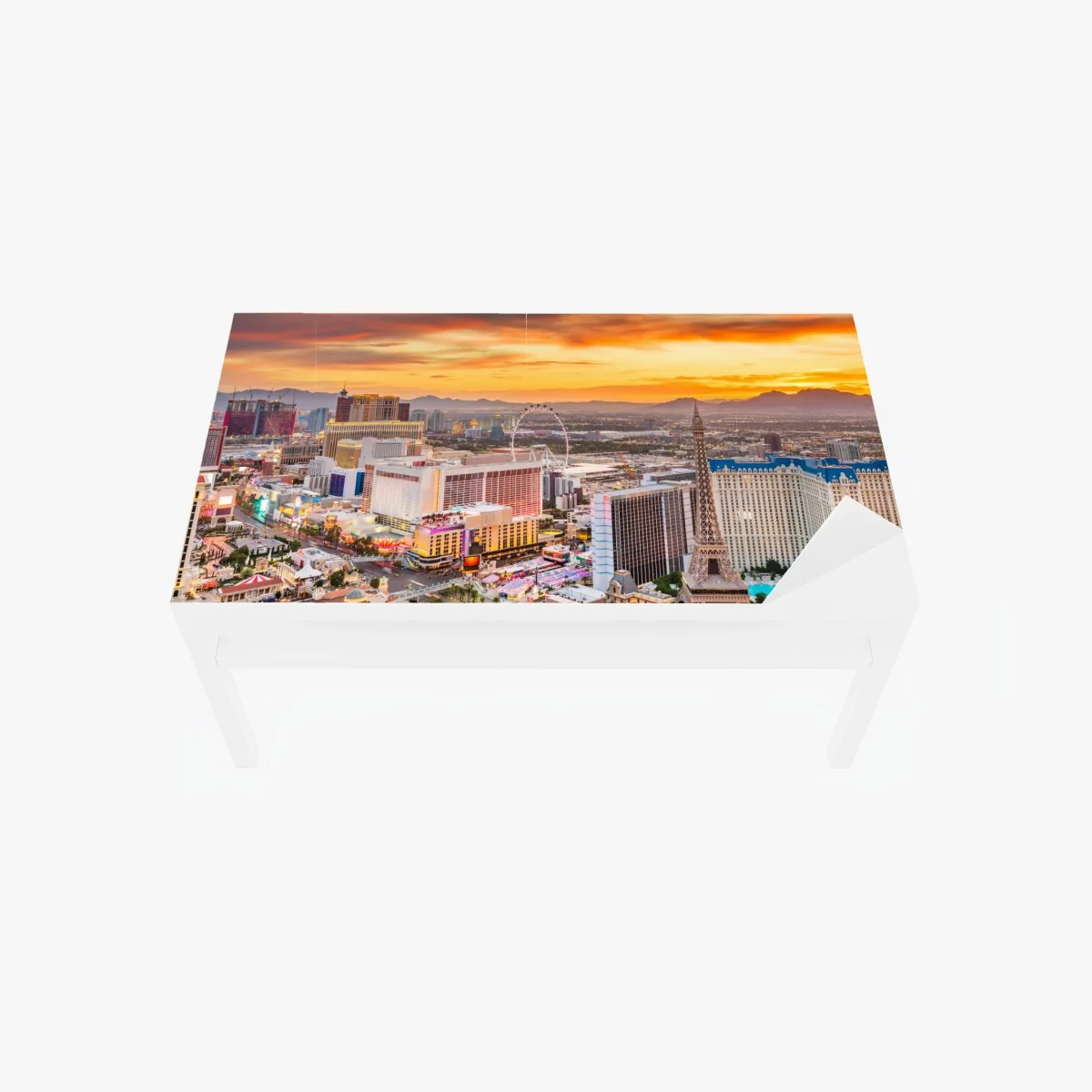 Tischaufkleber und Schreibtischaufkleber Las Vegas skyline bei sonnenuntergang – Wallnifity®