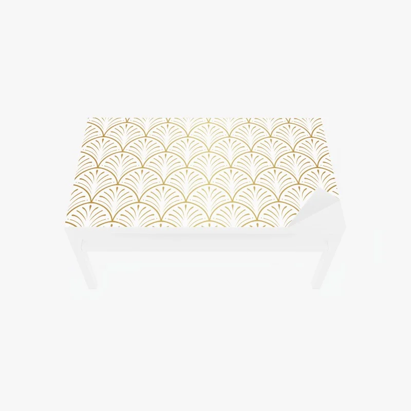 Tischaufkleber und Schreibtischaufkleber goldenes art deco fächermuster