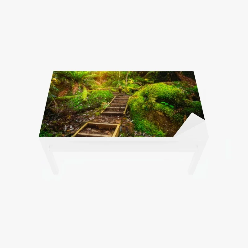 Tischaufkleber und Schreibtischaufkleber goldener wintersonnenaufgang über dem frostigen fluss – Wallnifity®