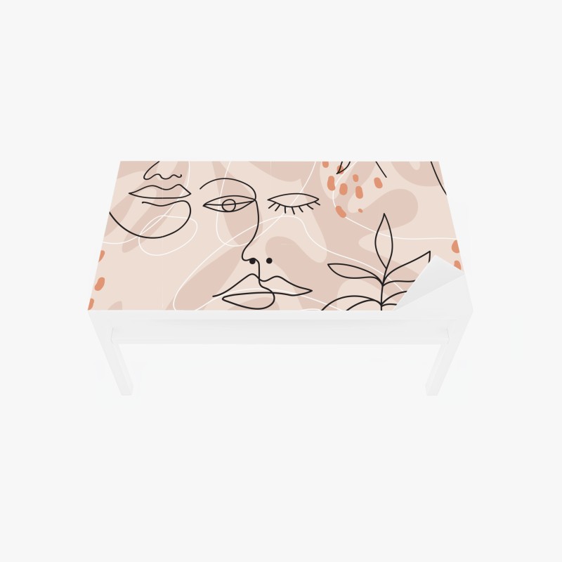 Tischaufkleber und Schreibtischaufkleber zartes muster rosa rosen – Wallnifity®