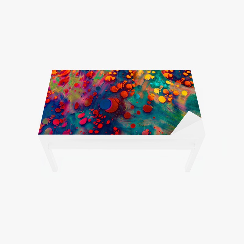 Tischaufkleber und Schreibtischaufkleber lebendige türkis-orange marmorierte kunst