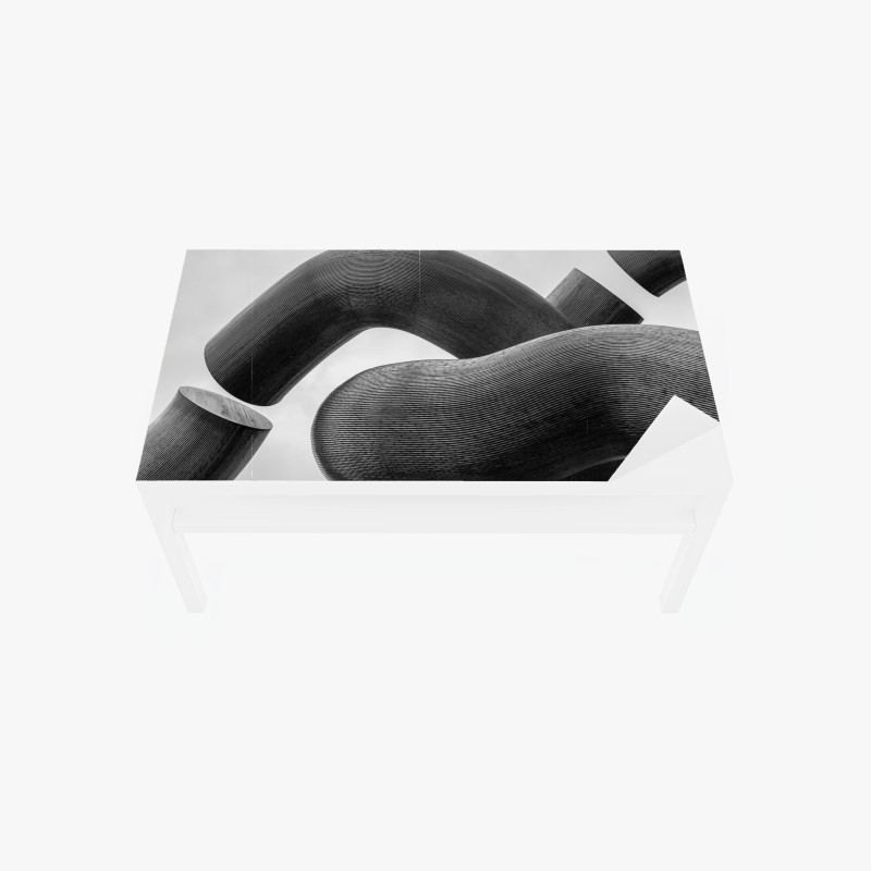 Tischaufkleber und Schreibtischaufkleber feines blattadern-muster in grautönen – Wallnifity®