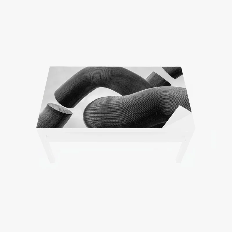 Tischaufkleber und Schreibtischaufkleber geometrisches art-déco fächermuster in warmen rot- und violetttönen – Wallnifity®