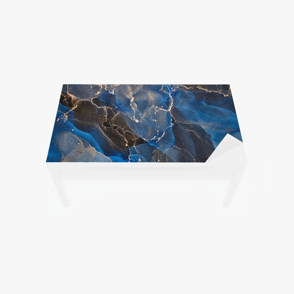 Tischaufkleber und Schreibtischaufkleber luxuriöse blaue und goldene abstrakte wellen – Wallnifity® Tischaufkleber und Schreibtischaufkleber luxuriöse blaue und goldene abstrakte wellen – Wallnifity®