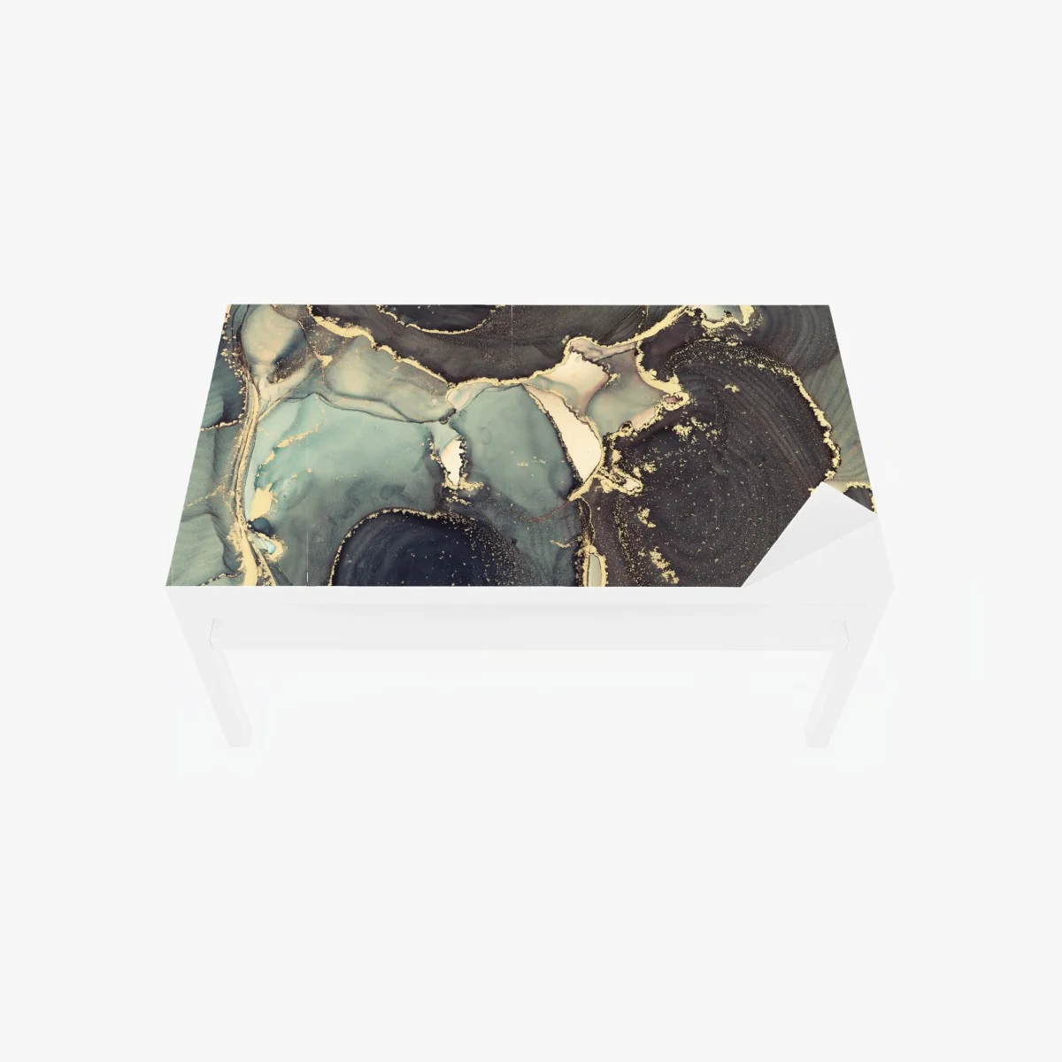 Tischaufkleber und Schreibtischaufkleber türkis und gold abstrakte fließmalerei – Wallnifity® Tischaufkleber und Schreibtischaufkleber türkis und gold abstrakte fließmalerei – Wallnifity®