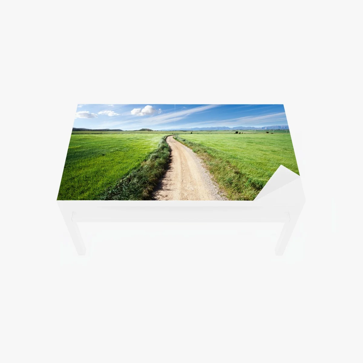 Tischaufkleber und Schreibtischaufkleber gewundener landweg durch grüne wiesen – Wallnifity® Tischaufkleber und Schreibtischaufkleber gewundener landweg durch grüne wiesen – Wallnifity®