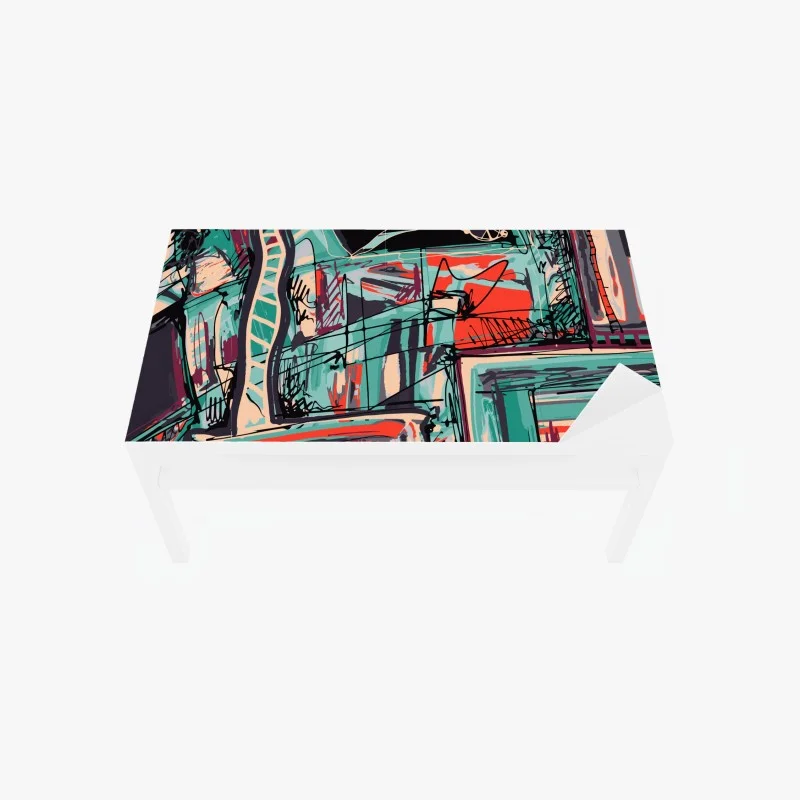 Tischaufkleber und Schreibtischaufkleber tropische türkisfarbene bucht panorama – Wallnifity®