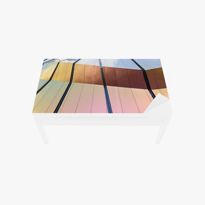 Tischaufkleber und Schreibtischaufkleber irisierende moderne fassade aus paneelen